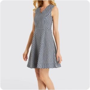 Draper James gingham print blue and white dress | size 12